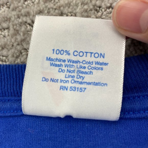 Texas Rangers Majestic Shirt Men Extra Large XL Blue MLB Baseball T-Shirt Print - Picture 6 of 10